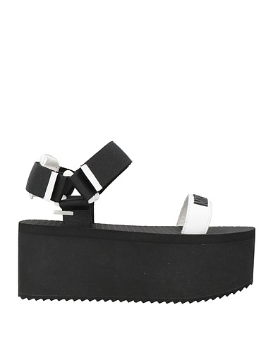 MOSCHINO Sandals COUTURE White Calfskin, Textile fibres