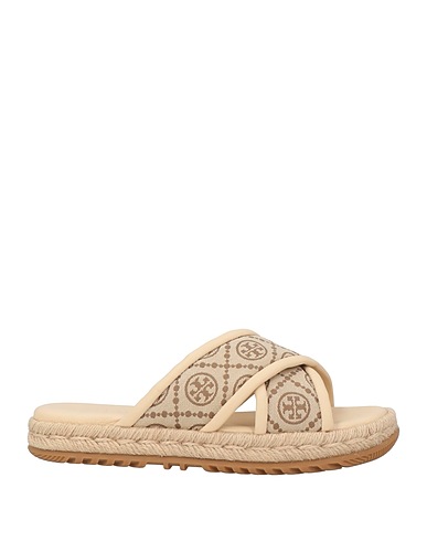 TORY BURCH Espadrilles Beige Kalbsleder, Gewebefasern