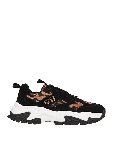 JUST CAVALLI Sneakers Black Leather, Nylon