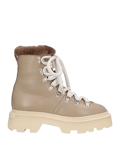 SANTONI Ankle boot Grey Leather, Shearling