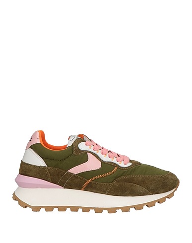 VOILE BLANCHE Sneakers Military green Leather, Textile fibres