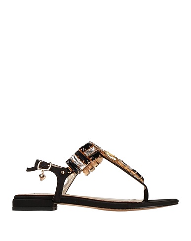 TUA BY BRACCIALINI Flip flops Black Textile fibers