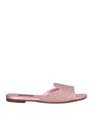 DOLCE&GABBANA Sandals Pink 75% Polyester, 25% Lambskin