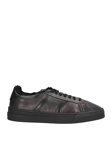 SANTONI スニーカー ブラック 革（なめし加工）