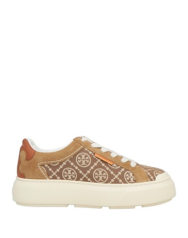 TORY BURCH Sneakers Μπεζ Δέρμα, Ίνες υφασμάτων