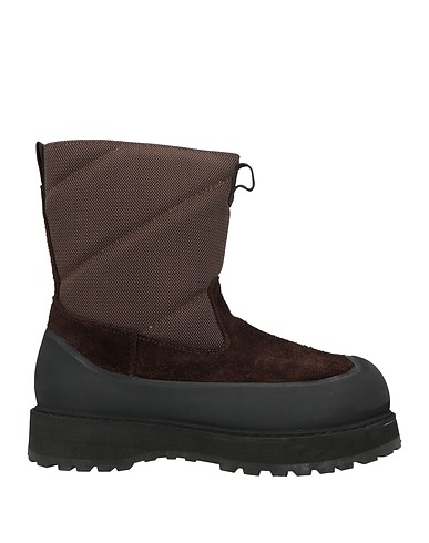 DIEMME Ankle boot Dark brown Leather, Textile fibres