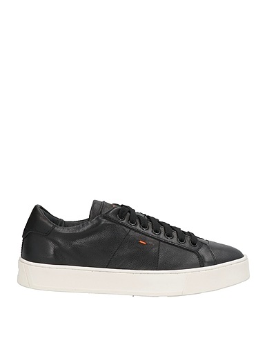 SANTONI Sneakers Black Leather