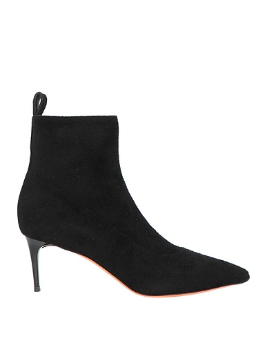 SANTONI Ankle boot Black Textile fibres, Leather