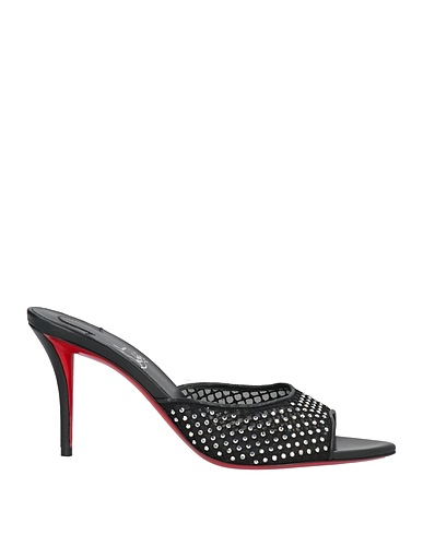 CHRISTIAN LOUBOUTIN Sandals Black Textile fibres, Leather