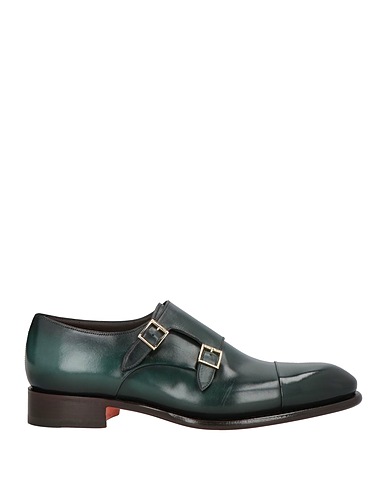 SANTONI Loafers Dark green Leather