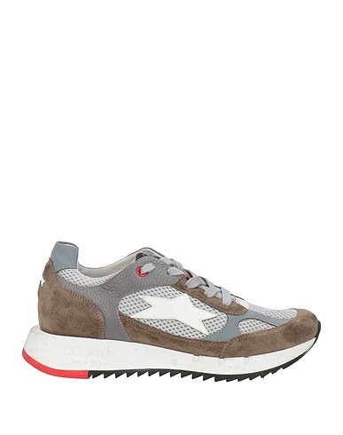 OKINAWA Sneakers Military green Leather, Textile fibres