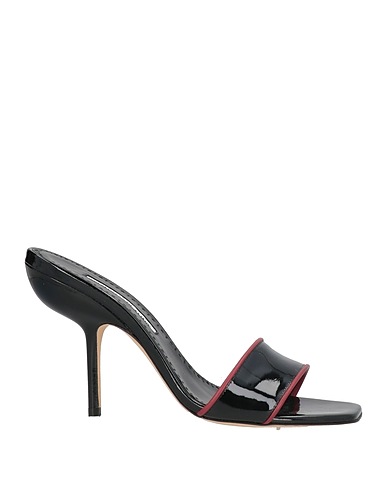 MANOLO BLAHNIK Sandals Black Leather