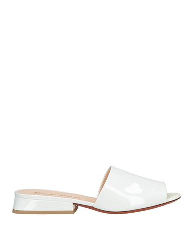 SANTONI Sandals White Leather
