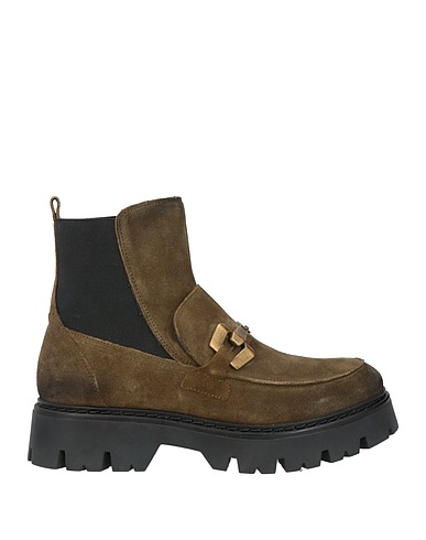 CAFèNOIR 미들 부츠 카키 가죽