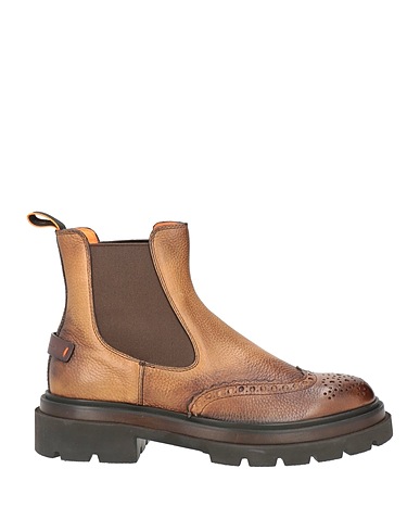 SANTONI ショートブーツ ブラウン 革（なめし加工）