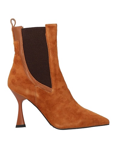 CAFèNOIR Ankle boot Camel Leather, Textile fibres