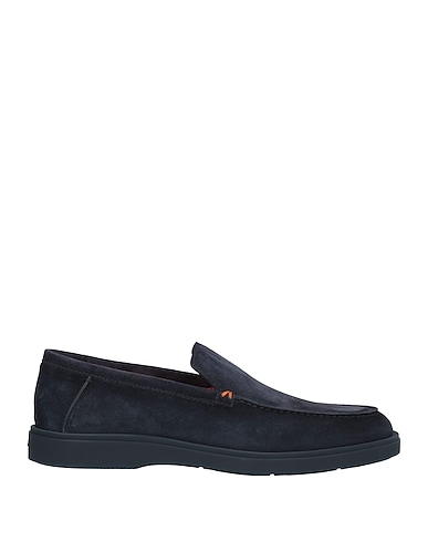 SANTONI Loafers Navy Leather