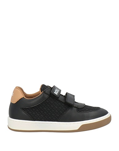 BOSS Sneakers Black Leather, Textile fibers