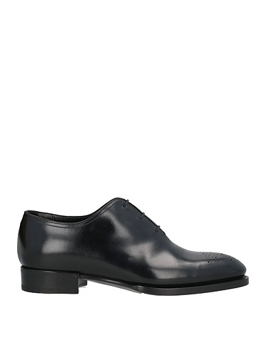 SANTONI Laced shoes Black Leather