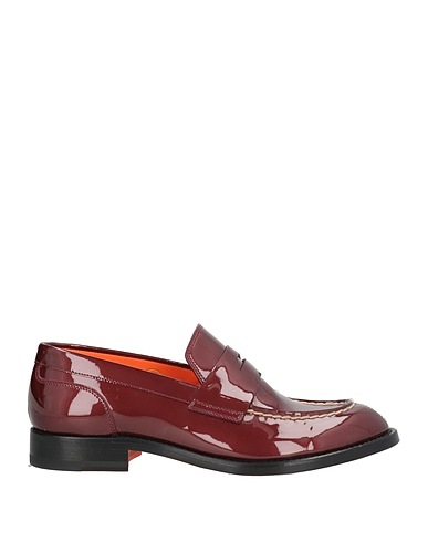 SANTONI Loafers Burgundy Leather