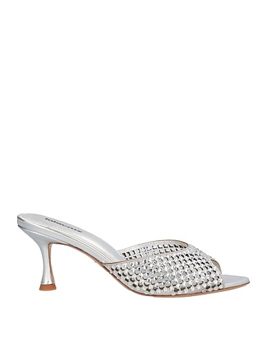 LOLA CRUZ Sandals Silver Leather