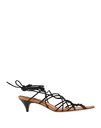 KHAITE Flip flops Black Leather