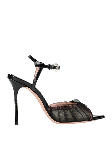 GEDEBE Sandalen Schwarz Gewebefasern, Leder