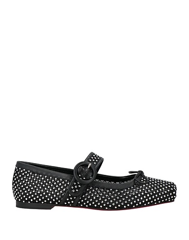 CHRISTIAN LOUBOUTIN 슈즈 블랙 방직 섬유, 가죽