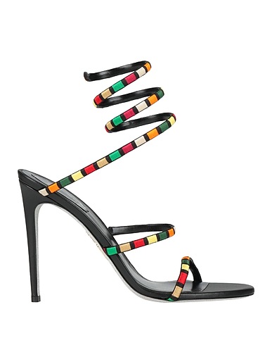 RENE' CAOVILLA Sandals Black Textile fibres