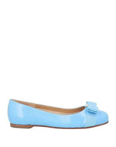 FERRAGAMO Ballet flats Sky blue Calfskin