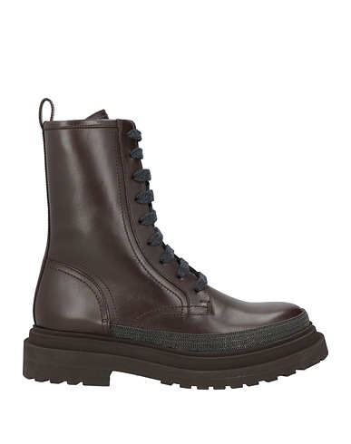 BRUNELLO CUCINELLI 미들 부츠 다크 브라운 가죽