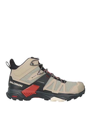 SALOMON Ankle boot Sage green Leather, Textile fibres