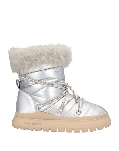 STEVE MADDEN Ankle boot Silver Polyurethane, Polyester