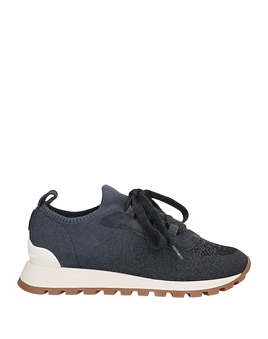 BRUNELLO CUCINELLI Sneakers Midnight blue Textile fibres, Leather