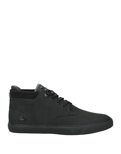 LACOSTE Sneakers Black Leather, Textile fibers