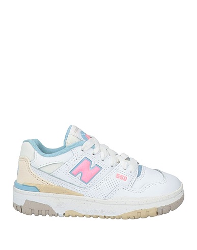NEW BALANCE Sneakers White Leather, Textile fibers