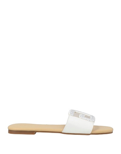 GAëLLE Paris Sandals White Textile fibres, PVC - Polyvinyl chloride
