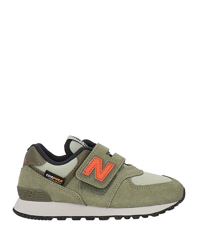 NEW BALANCE Sneakers Military green Leather, Textile fibers
