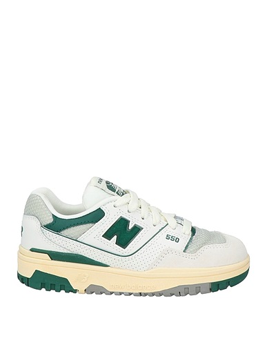 NEW BALANCE Sneakers White Leather, Textile fibers
