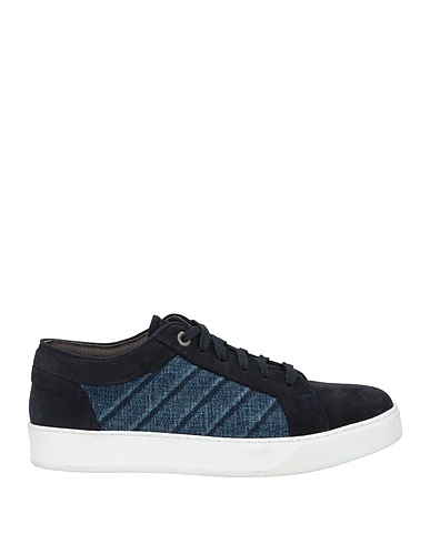 MOORER Sneakers Midnight blue Leather, Textile fibres