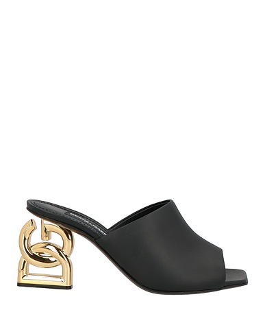 DOLCE&GABBANA サンダル ブラック 牛革（カーフ） 100%