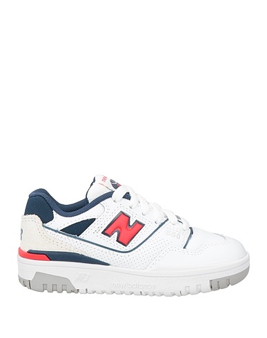 NEW BALANCE Sneakers White Leather, Textile fibres
