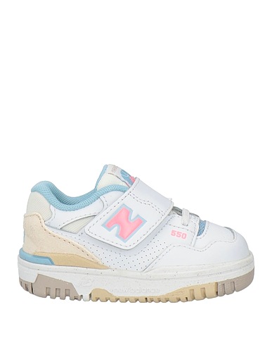 NEW BALANCE Sneakers White Leather, Textile fibres