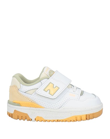 NEW BALANCE Sneakers White Leather, Textile fibres