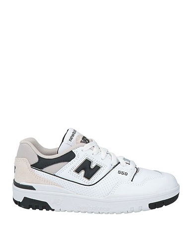 NEW BALANCE Sneakers White Leather, Textile fibers