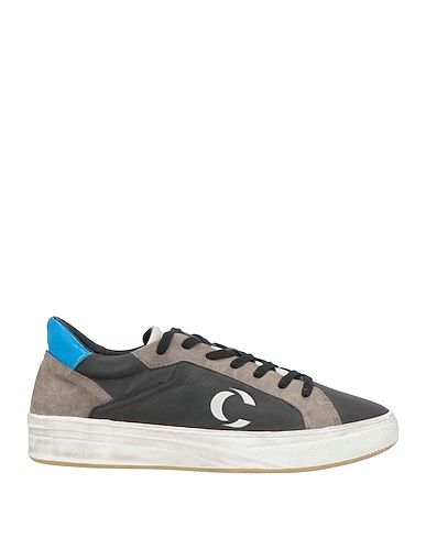 CRIME London Sneakers Charcoal Leather, Textile fibers