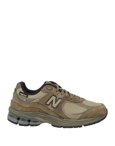 NEW BALANCE Sneakers Military green Leather, Textile fibres