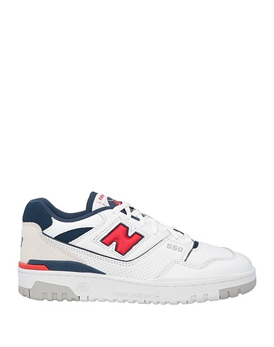 NEW BALANCE Sneakers White Leather, Textile fibres
