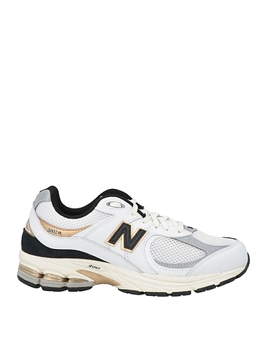 NEW BALANCE Sneakers White Leather, Textile fibers