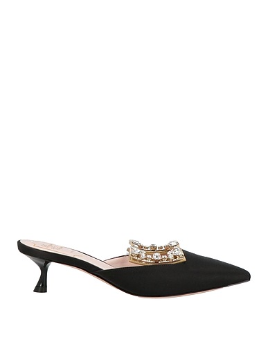 ROGER VIVIER Mules and clogs Black Textile fibres